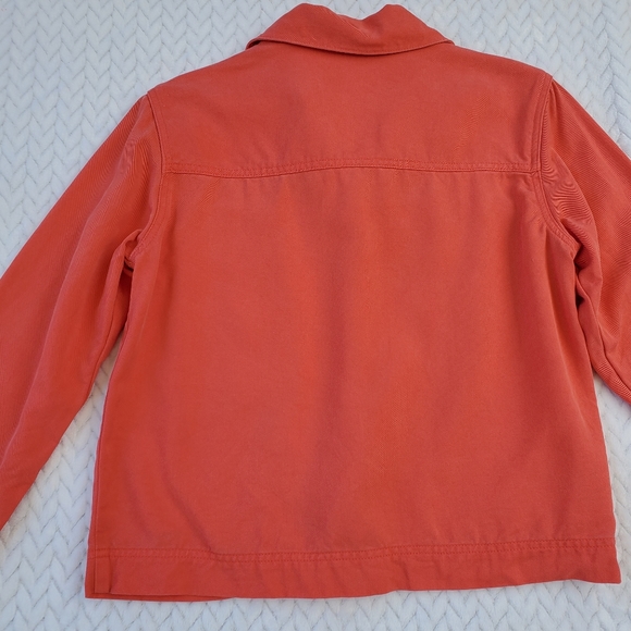 Coldwater Creek Coral Pink Tencel Button Down Jean Jacket Size XS - Picture 7 of 7